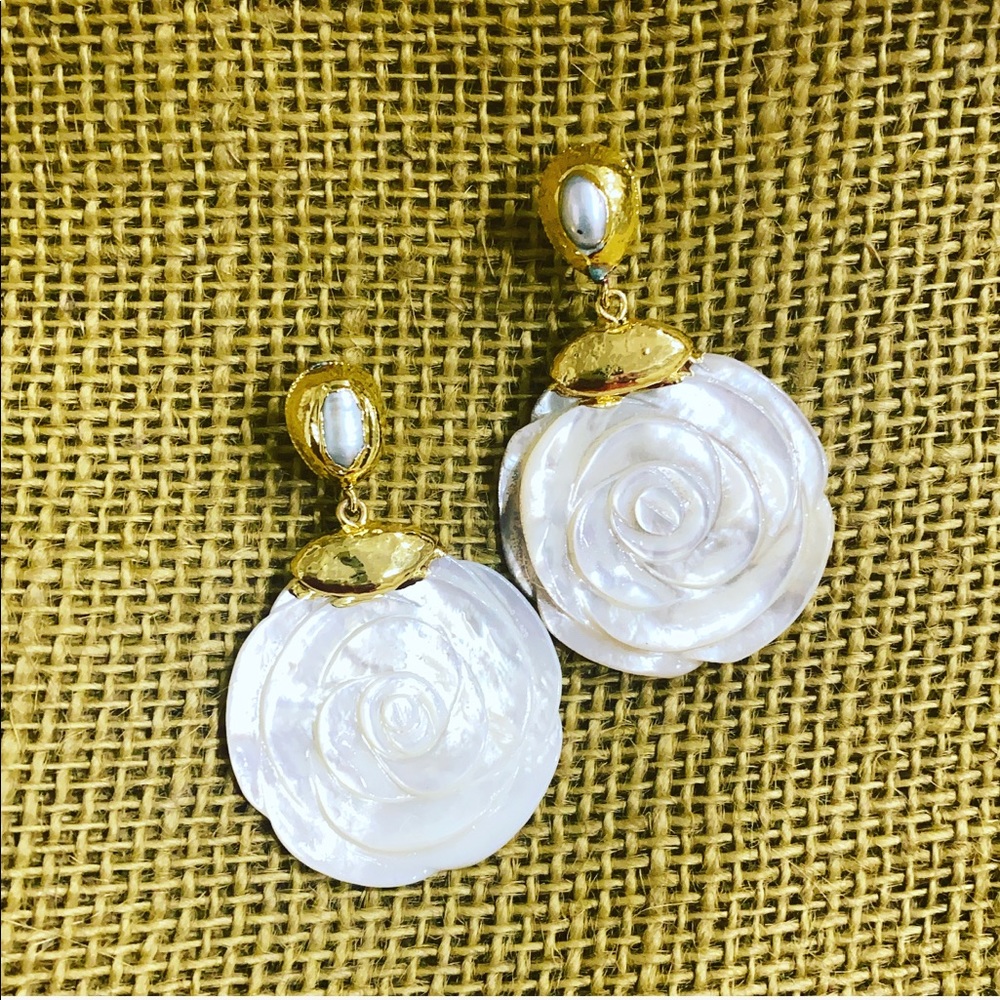 Shell Rose Earrings